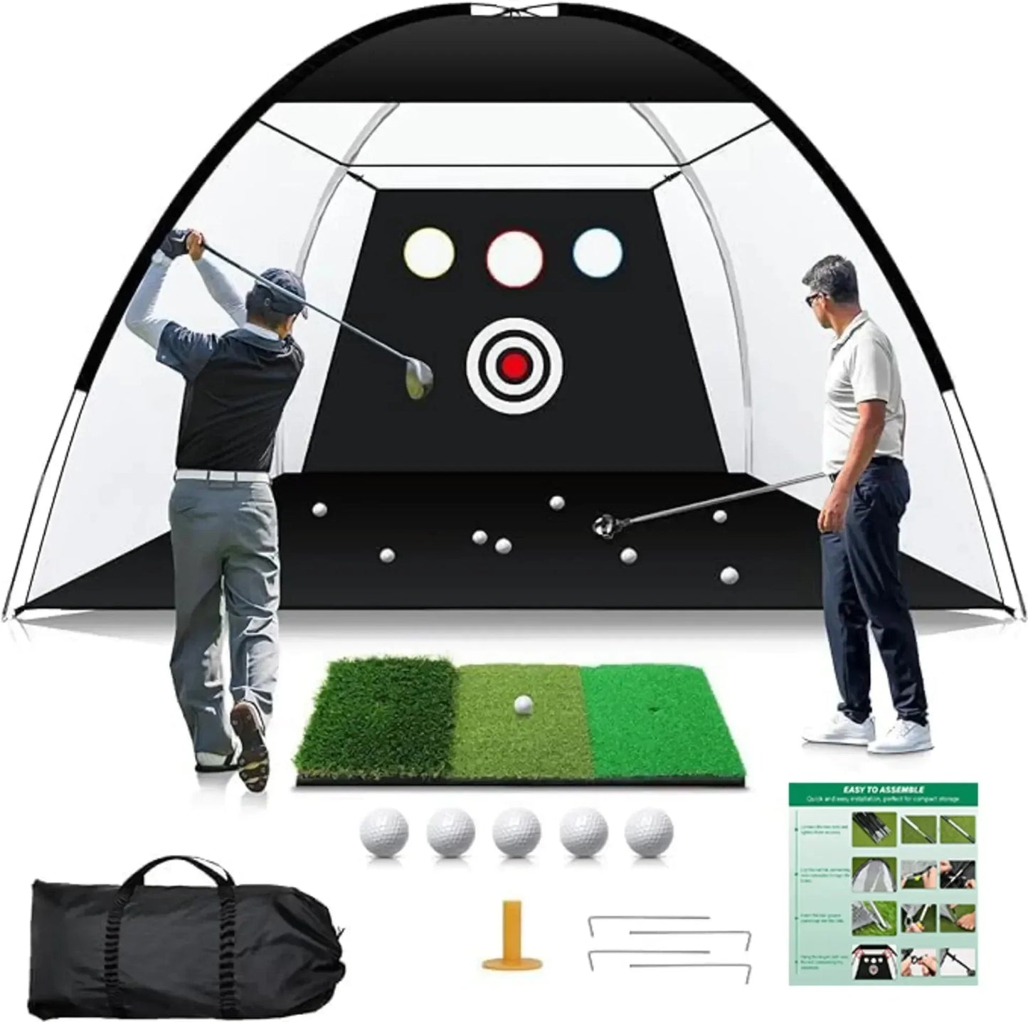 SwingRex 10x7 Golf Practice Net – Golf Hitting Net for Backyard & Garage