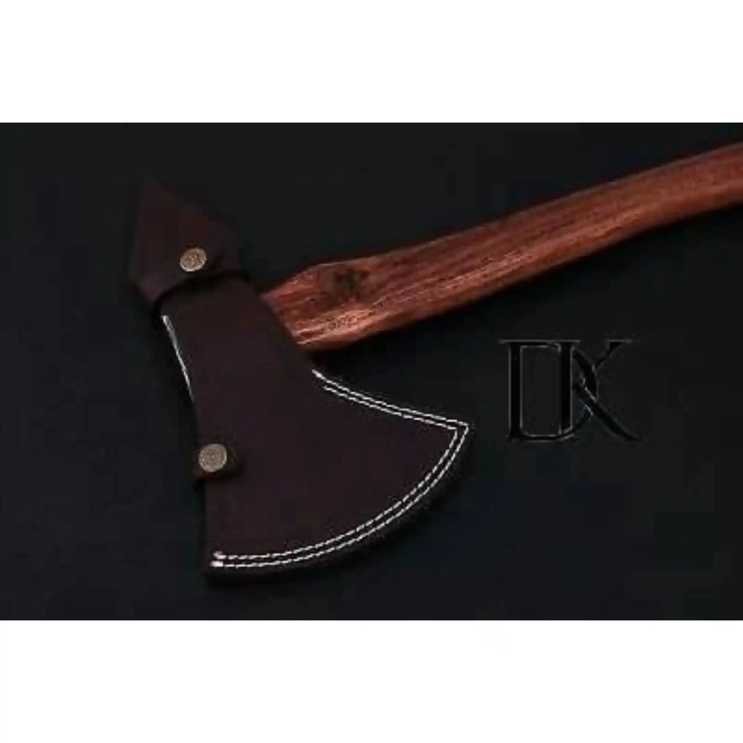 Double-Bit Damascus Axe Head with Rear Spike Variant