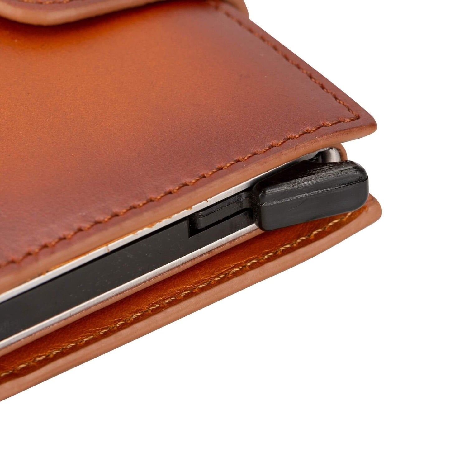 Douglas Genuine Leather Pop-Up Wallet with AirTag Slot - RFID Blocking Cardholder