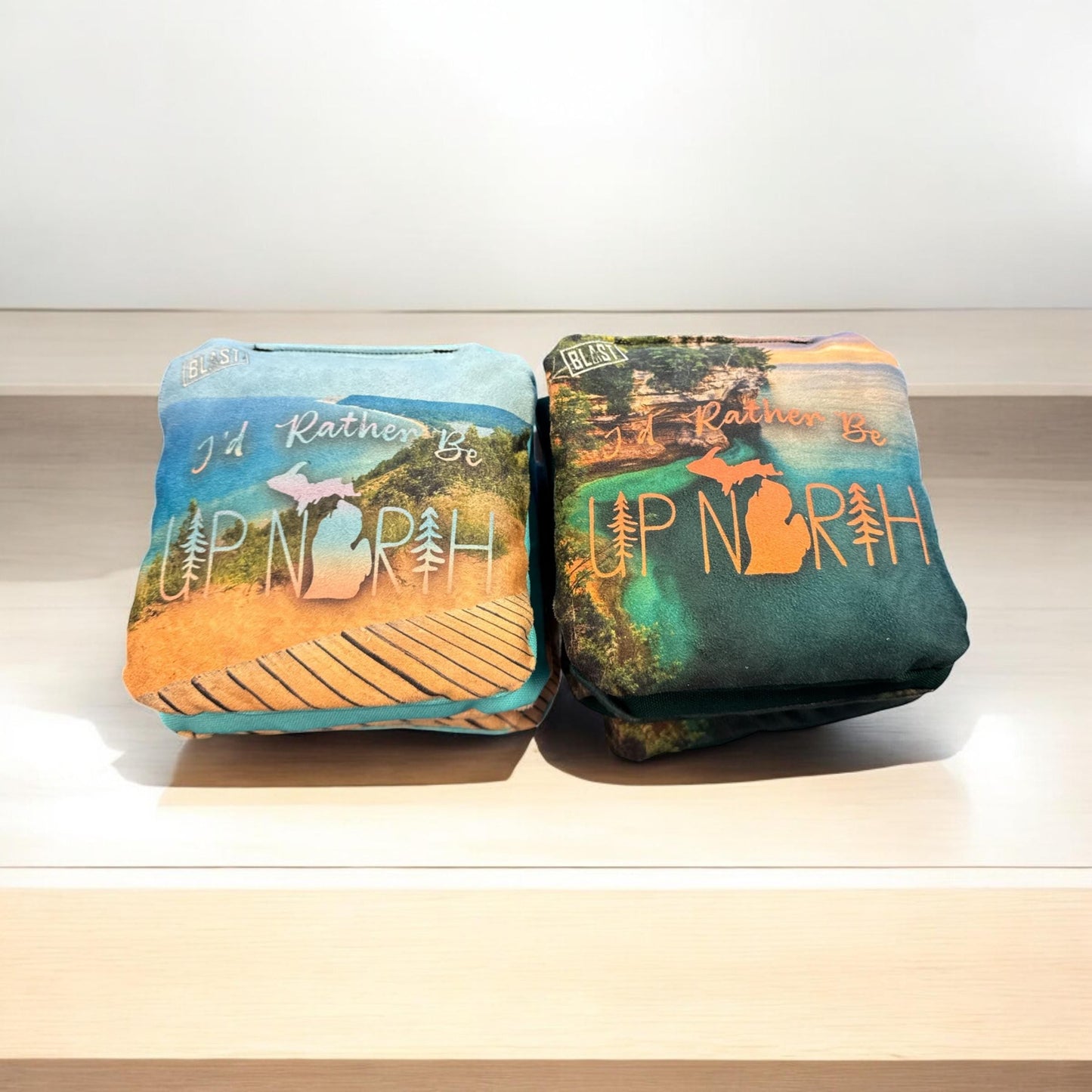 Up North Lake Michigan All Weather Slick and Stick CORNHOLE Bags