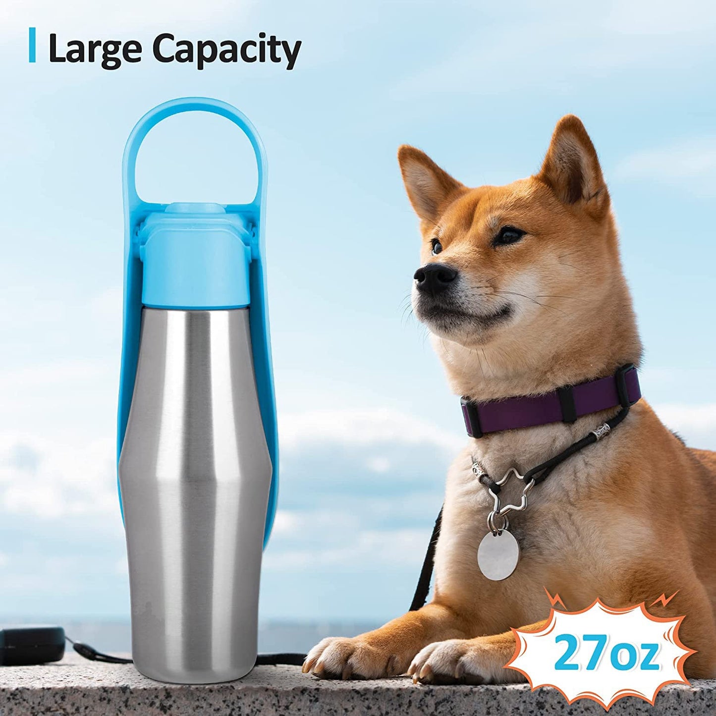 New Portable Pet Dog Water Bottle with Soft Silicone Design