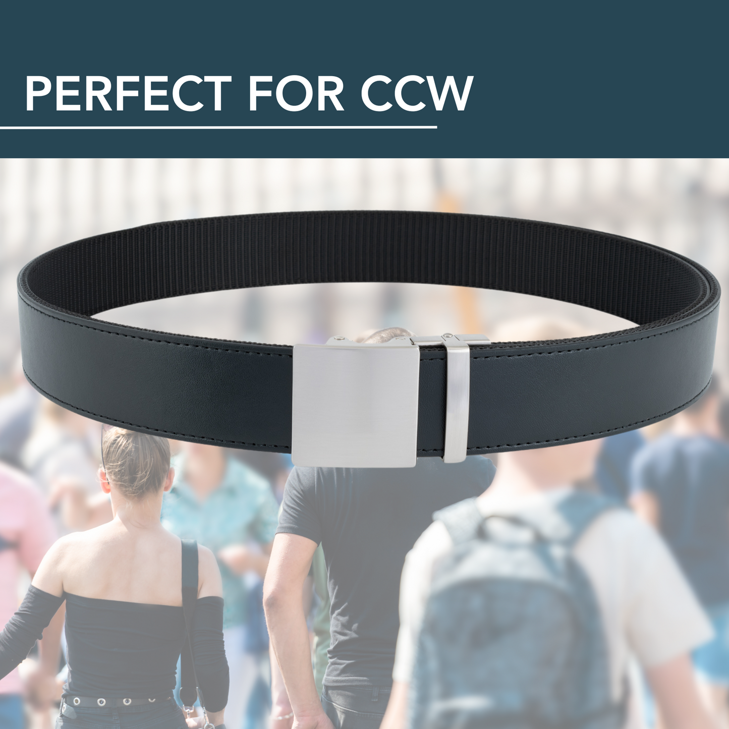 Stealth EDC Belt – Leather & Ballistic Nylon Hybrid for Concealed Carry