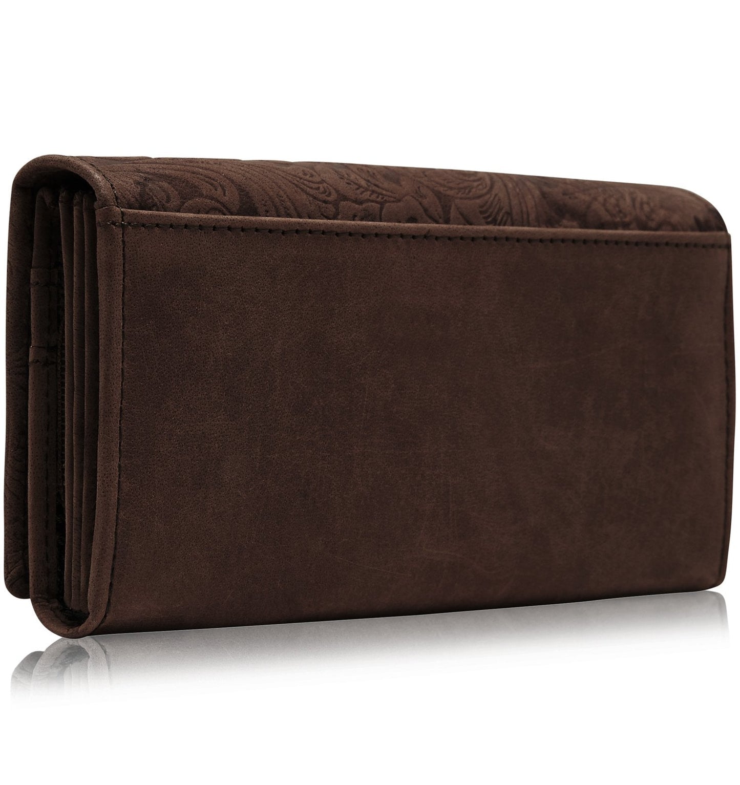 Embossed Floral Accordion Wallet