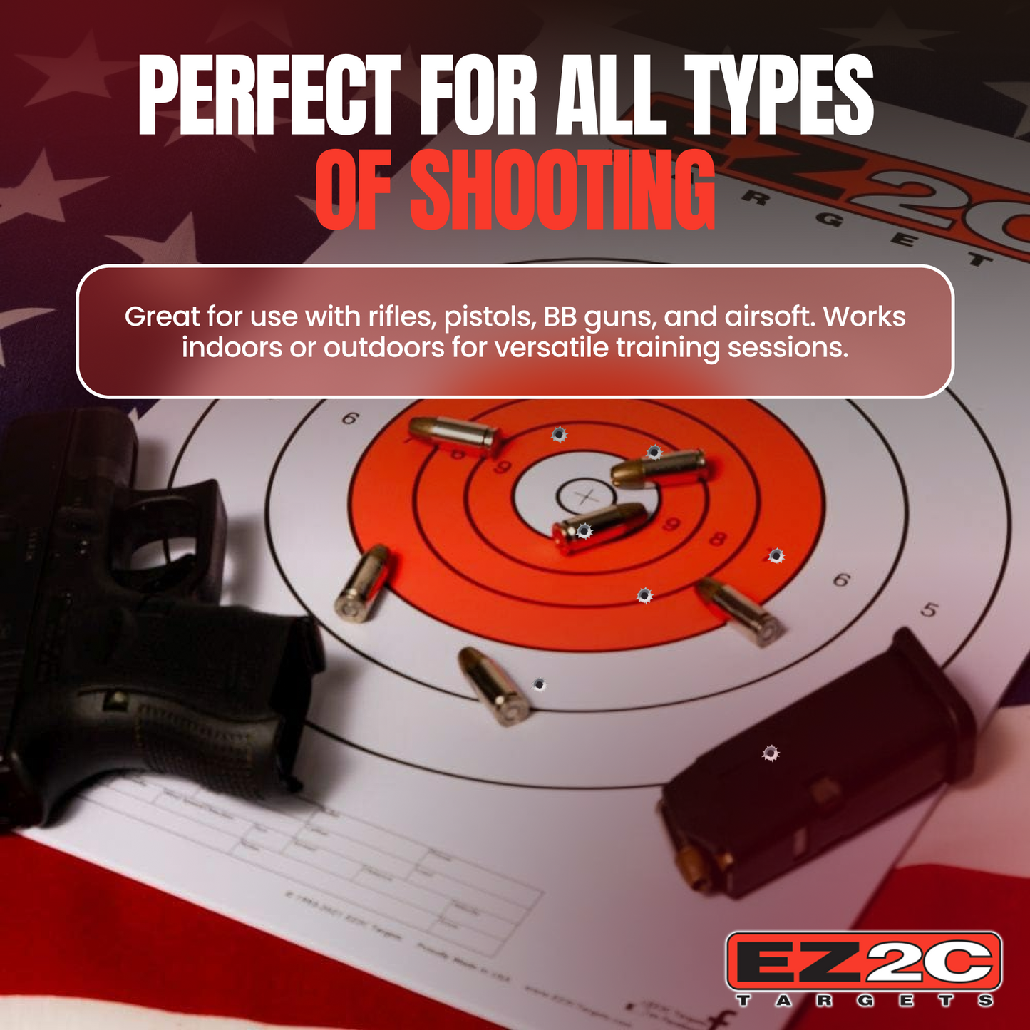 EZ2C Targets Style 12: Paper Shooting Targets for B16 11"x17" USA MADE