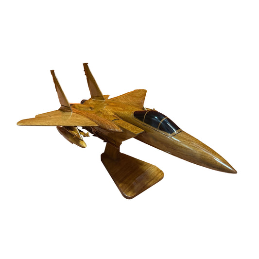 F-15 ( F15 ) Eagle Mahogany Wood Desktop Airplane Model