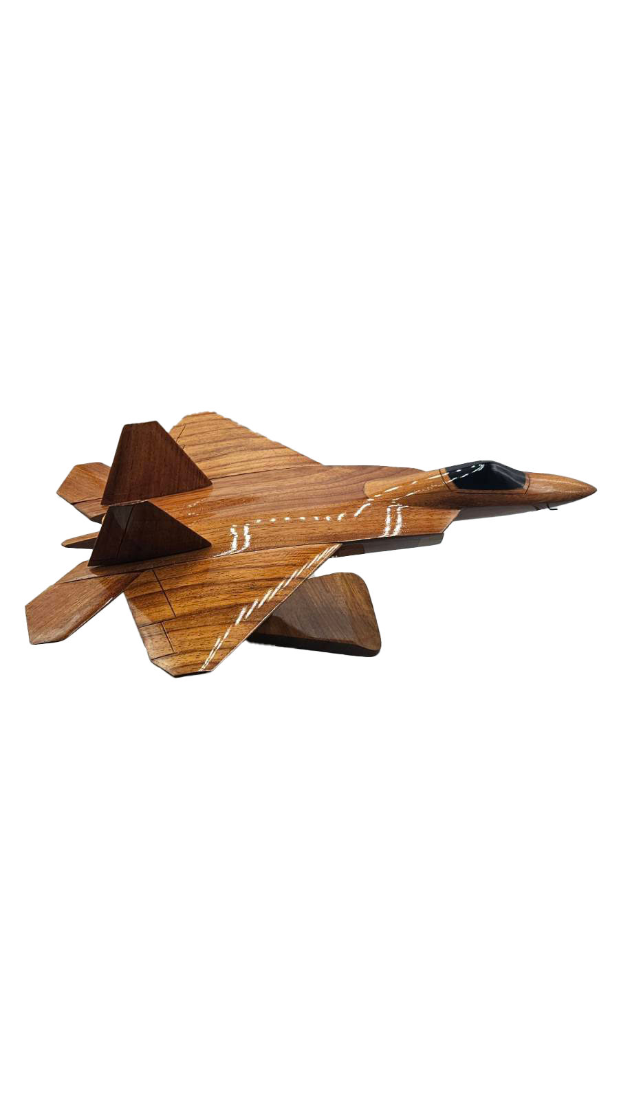 F-22 ( F22 ) Raptor Mahogany Wood Desktop Airplane Model