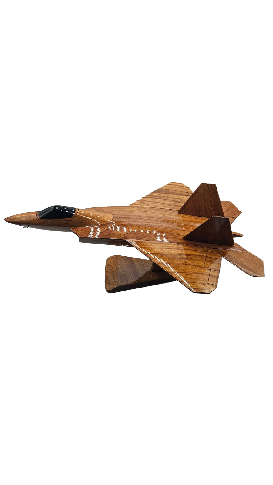 F-22 ( F22 ) Raptor Mahogany Wood Desktop Airplane Model