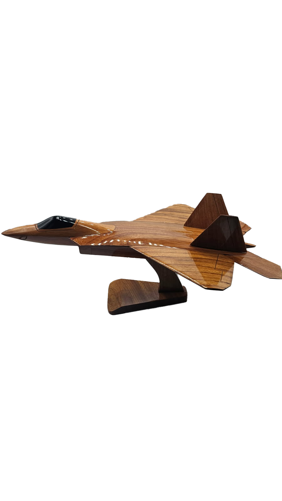 F-22 ( F22 ) Raptor Mahogany Wood Desktop Airplane Model