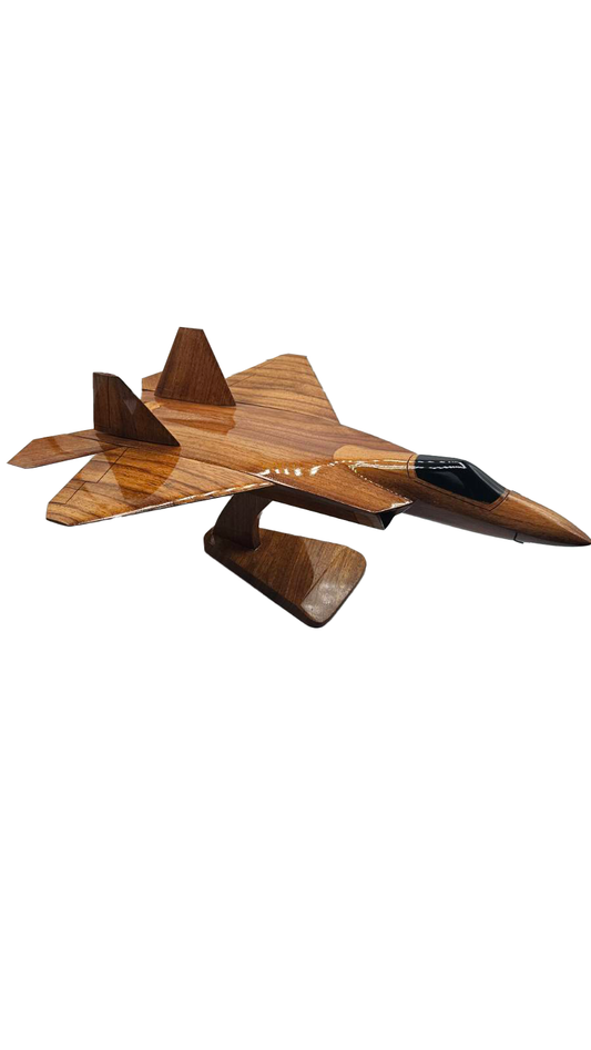 F-22 ( F22 ) Raptor Mahogany Wood Desktop Airplane Model