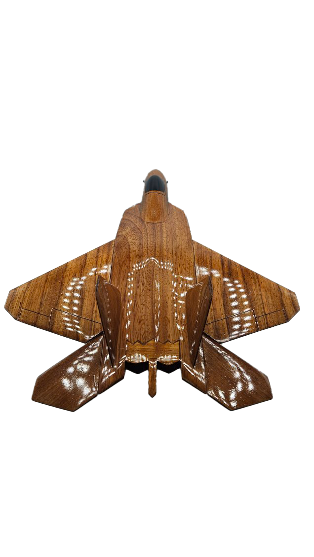 F-22 ( F22 ) Raptor Mahogany Wood Desktop Airplane Model