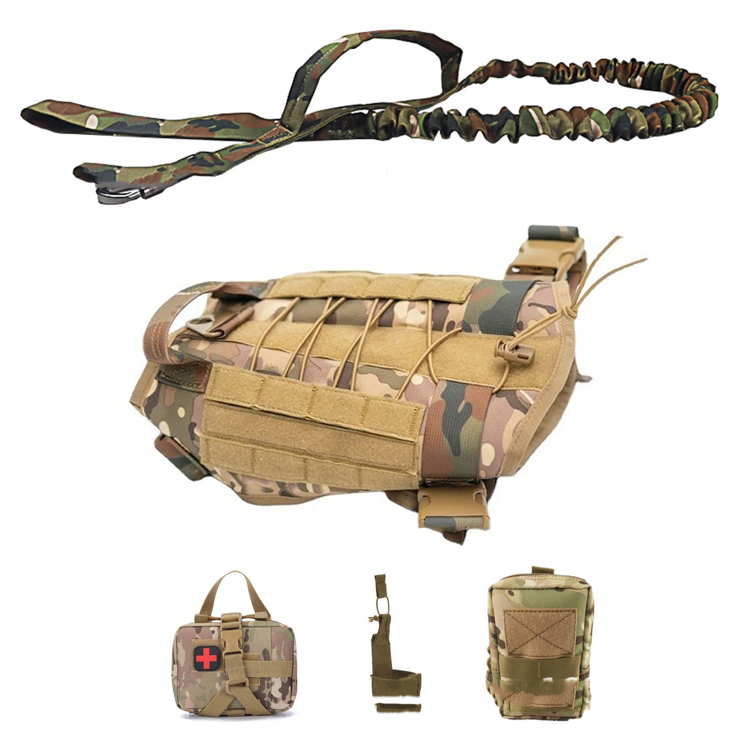 5 Piece Tactical Dog Harness Set- For the Tactical pup on the go.
