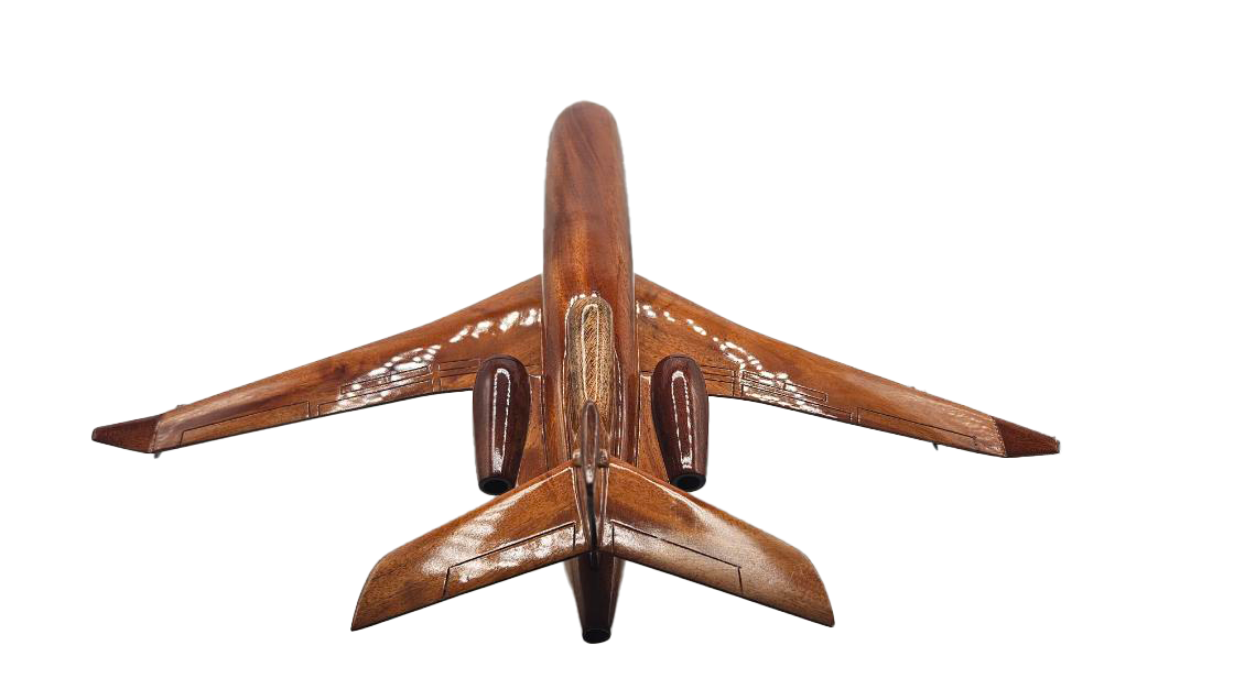 Falcon 7X Mahogany Wood Desktop Airplane Model