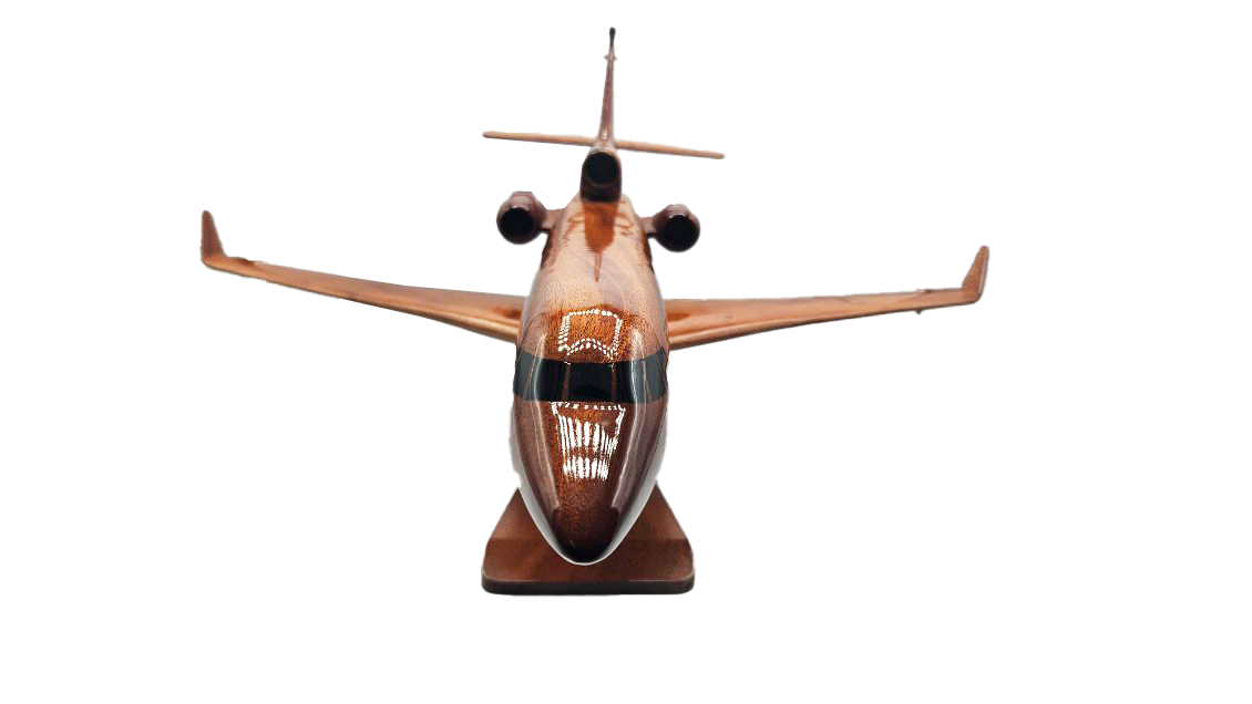 Falcon 7X Mahogany Wood Desktop Airplane Model