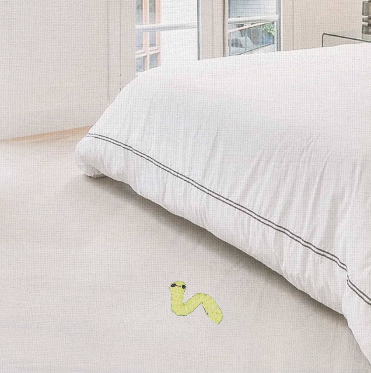 Handmade Catnip Toy | Noodle the Inchworm Chunkle Puff Infused with Miracle Nip Botanicals