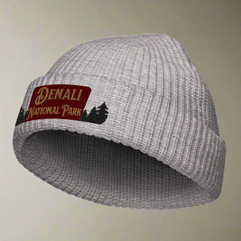 Denali National Park Sign Embroidered Beanie