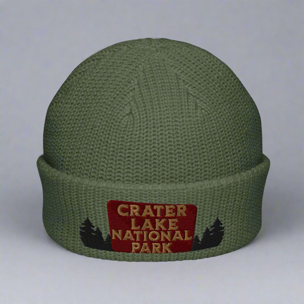 Crater Lake Embroidered National Park Sign Beanie Wharf Style