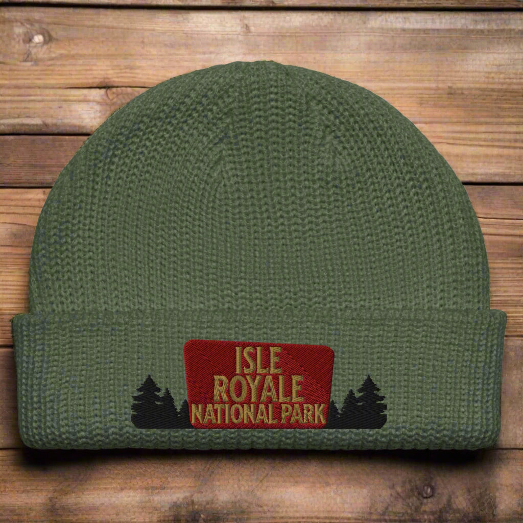 Isle Royale National Park Embroidered Wharf Style Beanie