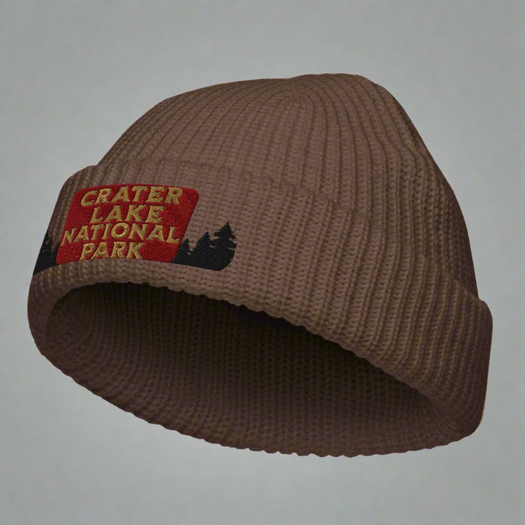 Crater Lake Embroidered National Park Sign Beanie Wharf Style