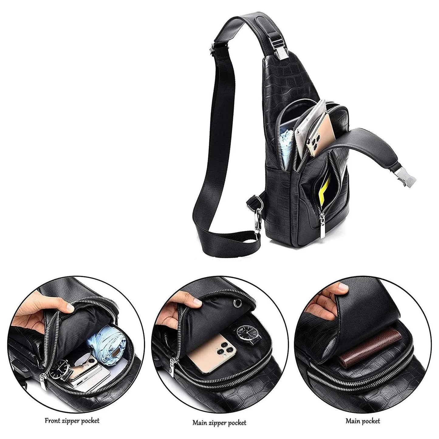 Vegan Leather Sling Backpack – Sleek & Eco-Smart