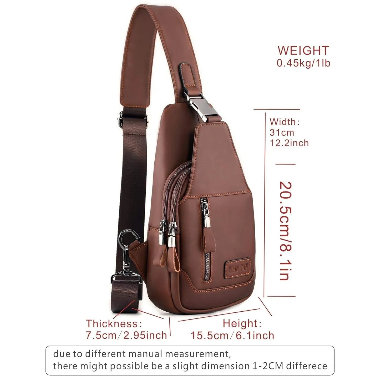 Luxury Leather Chest Sling Bag – Sleek & Functional