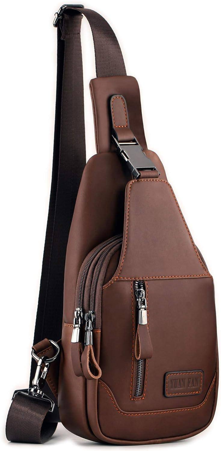 Luxury Leather Chest Sling Bag – Sleek & Functional