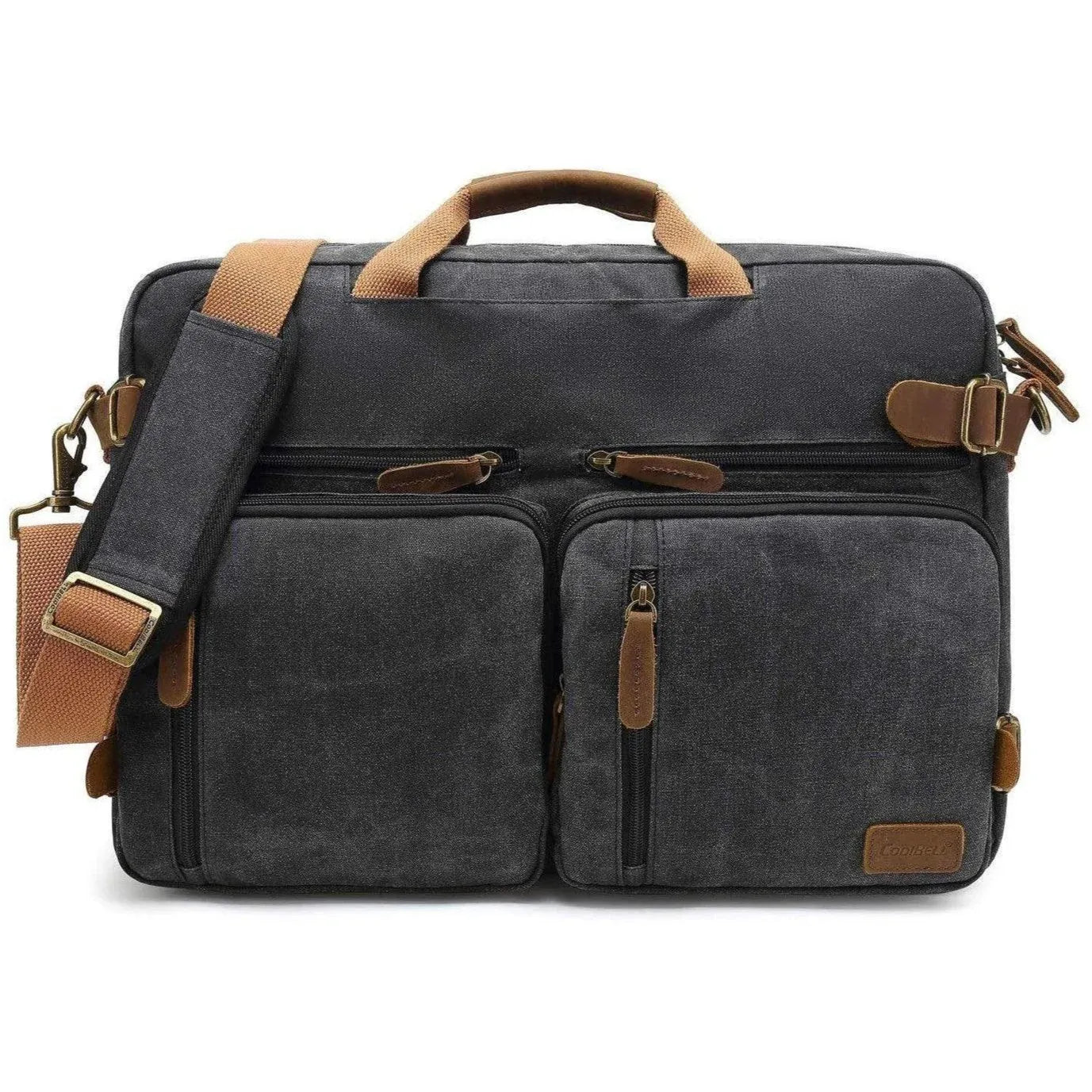 Oxford Canvas Messenger Bag – 3-in-1 Convertible Laptop Briefcase
