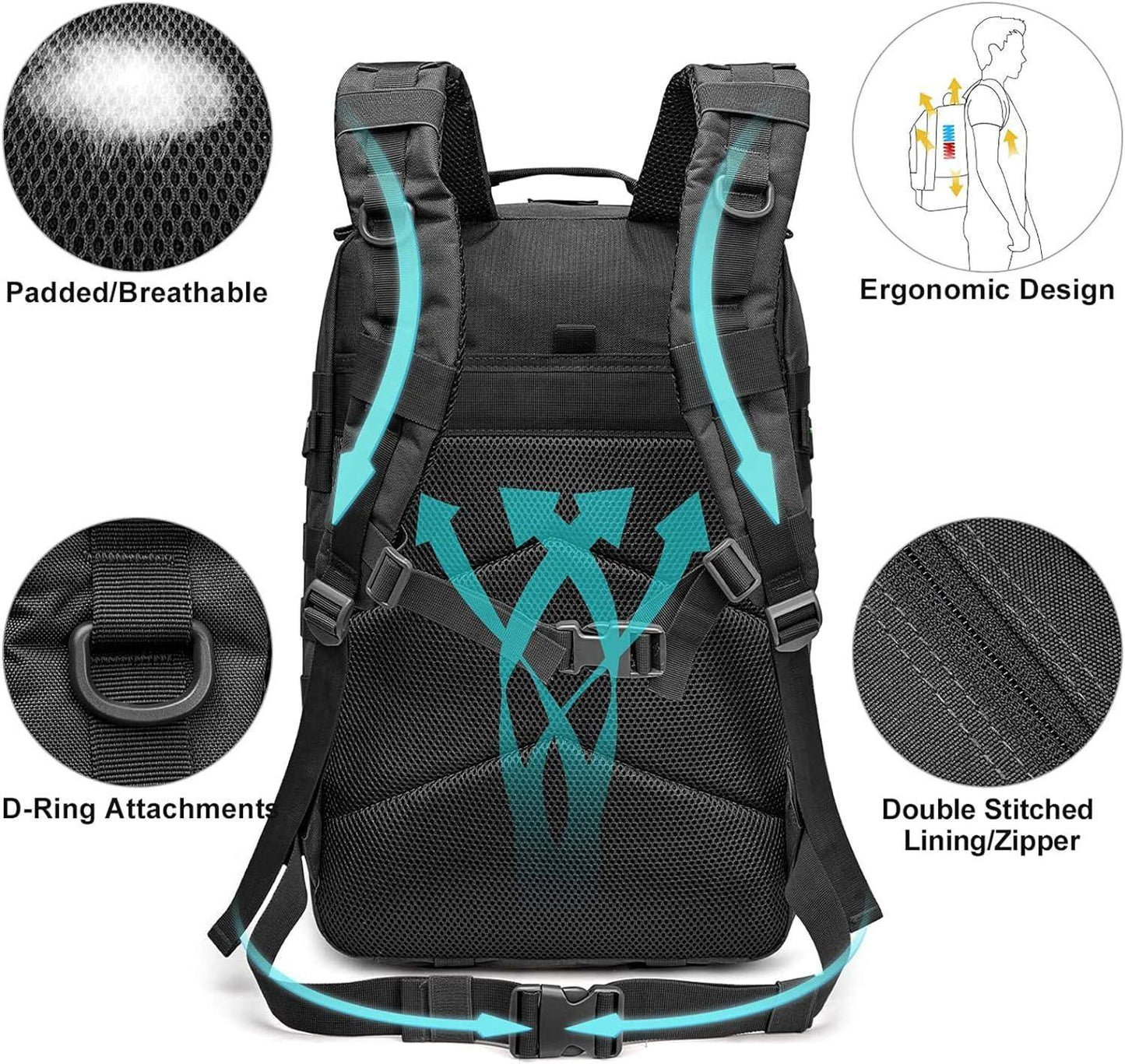 Military Tactical Backpack – 1000D 40L-50L MOLLE Assault Pack