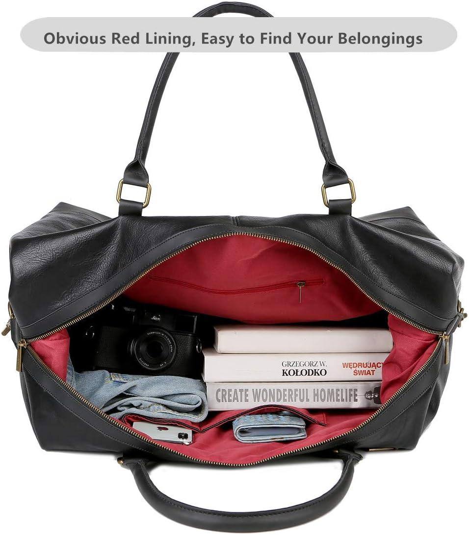 Leather Travel Duffel Bag – Vintage Vegan Carry-On Weekender