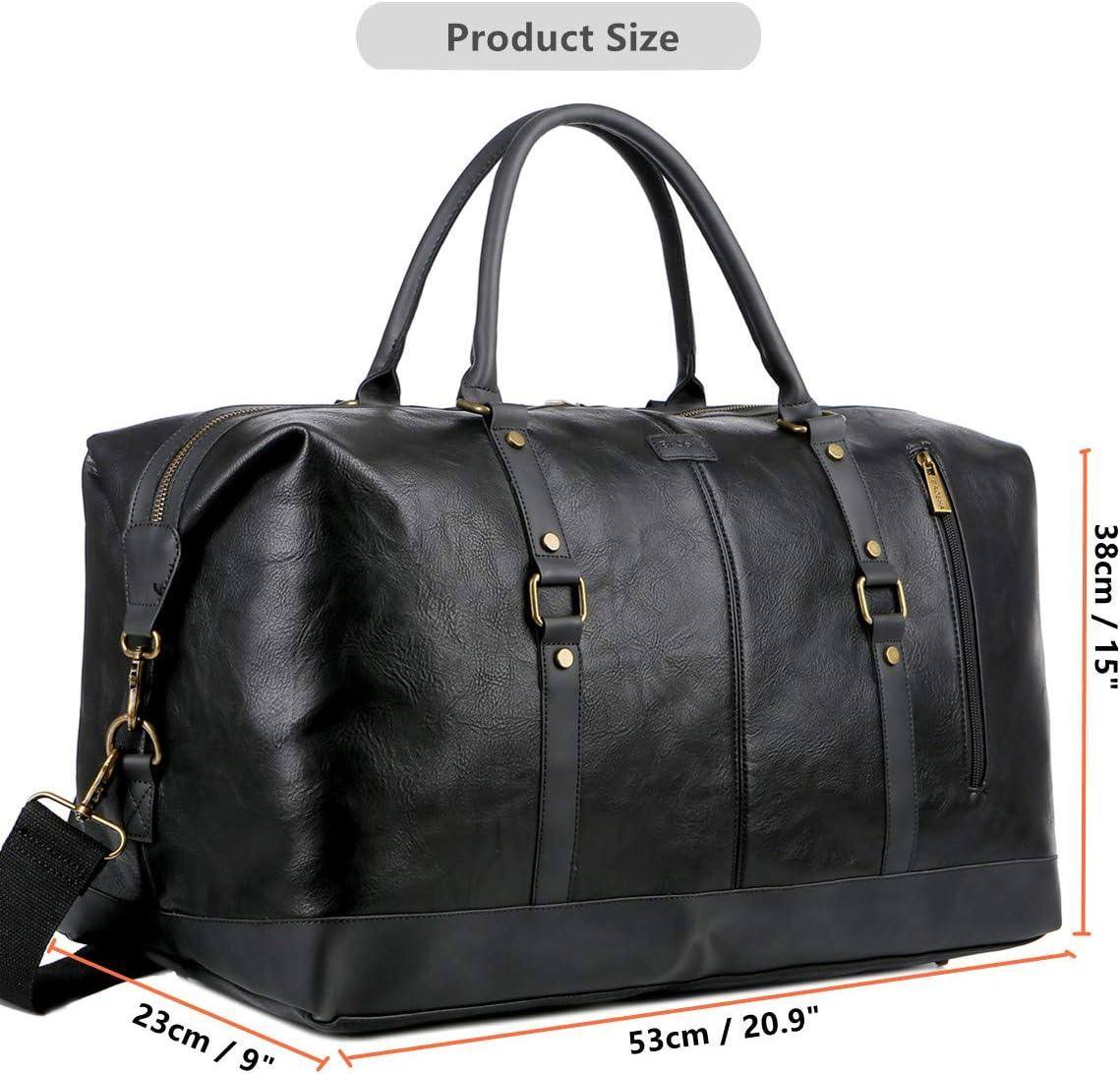 Leather Travel Duffel Bag – Vintage Vegan Carry-On Weekender