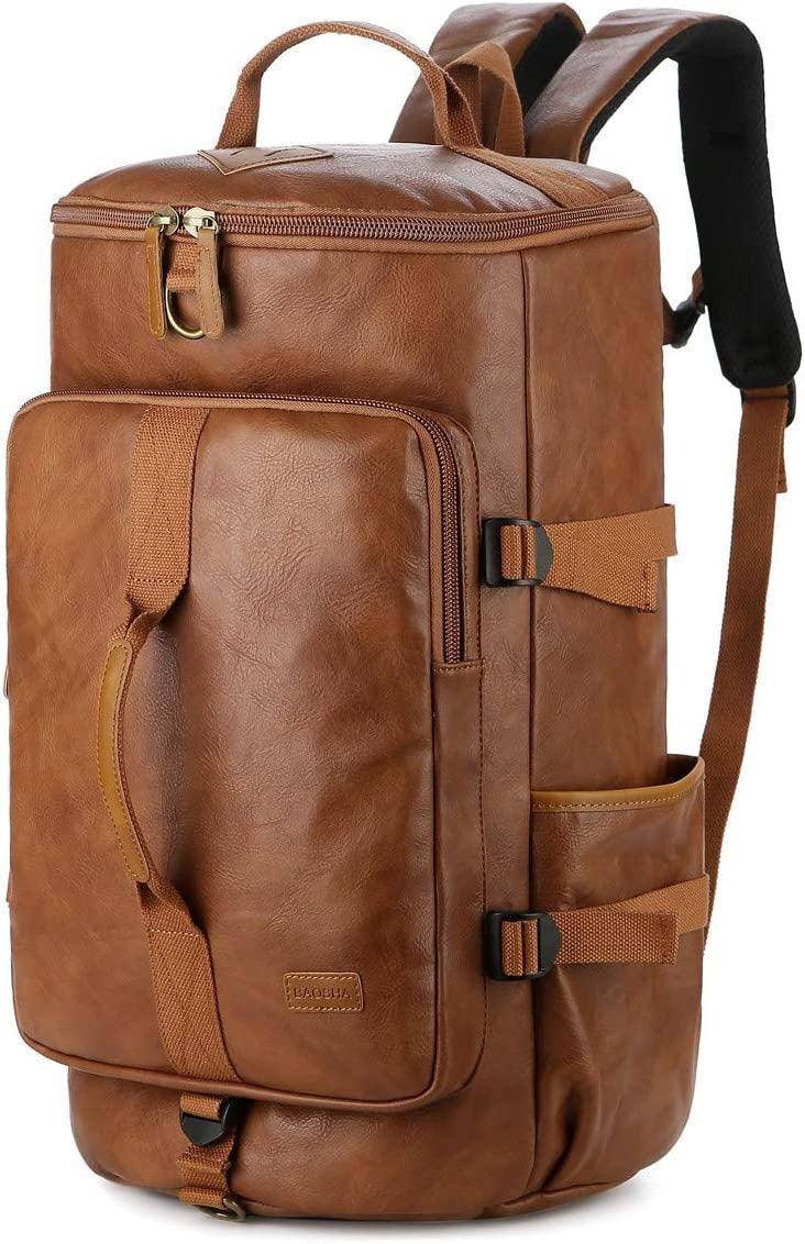 Soft Leather Duffel Bag – 40L Convertible Vegan Travel Bag