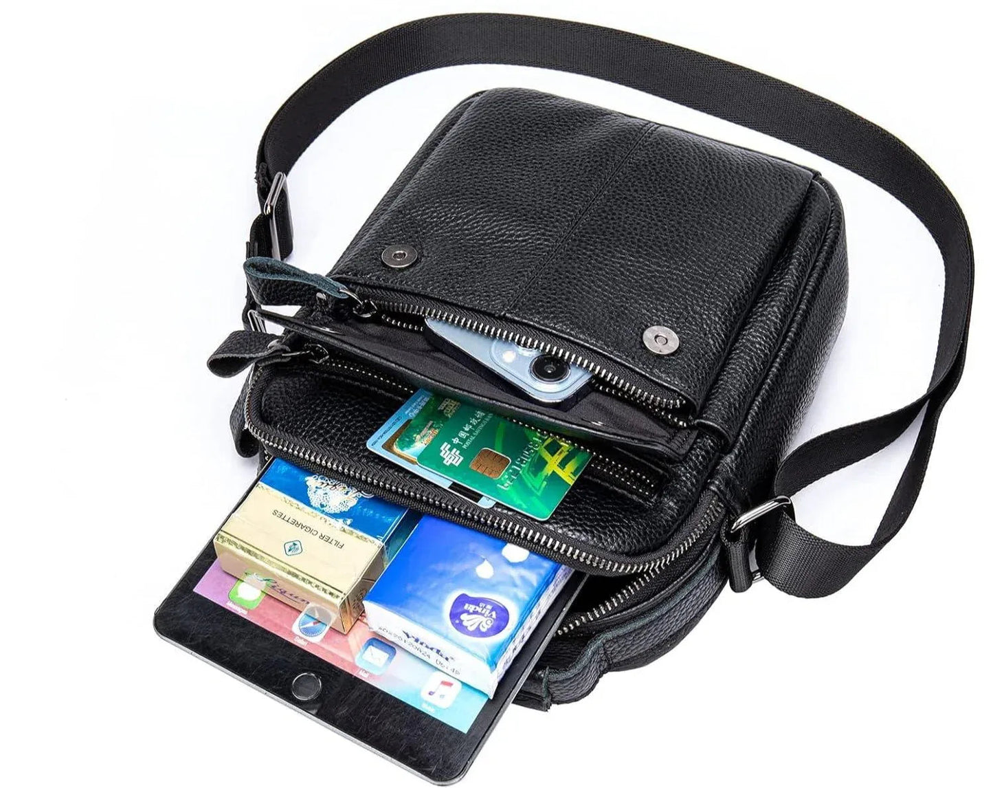 Leather Compact Crossbody Sling Bag – Sleek & Minimal