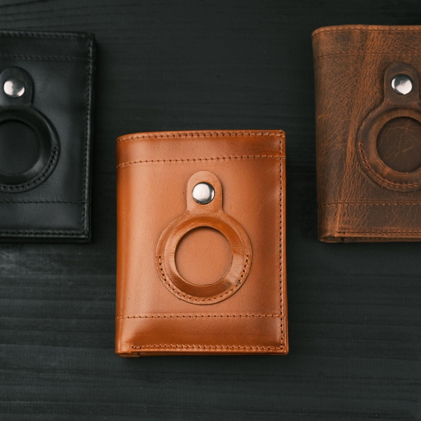 Glendo Apple AirTag Slot Leather Wallet, Handcrafted, Unisex