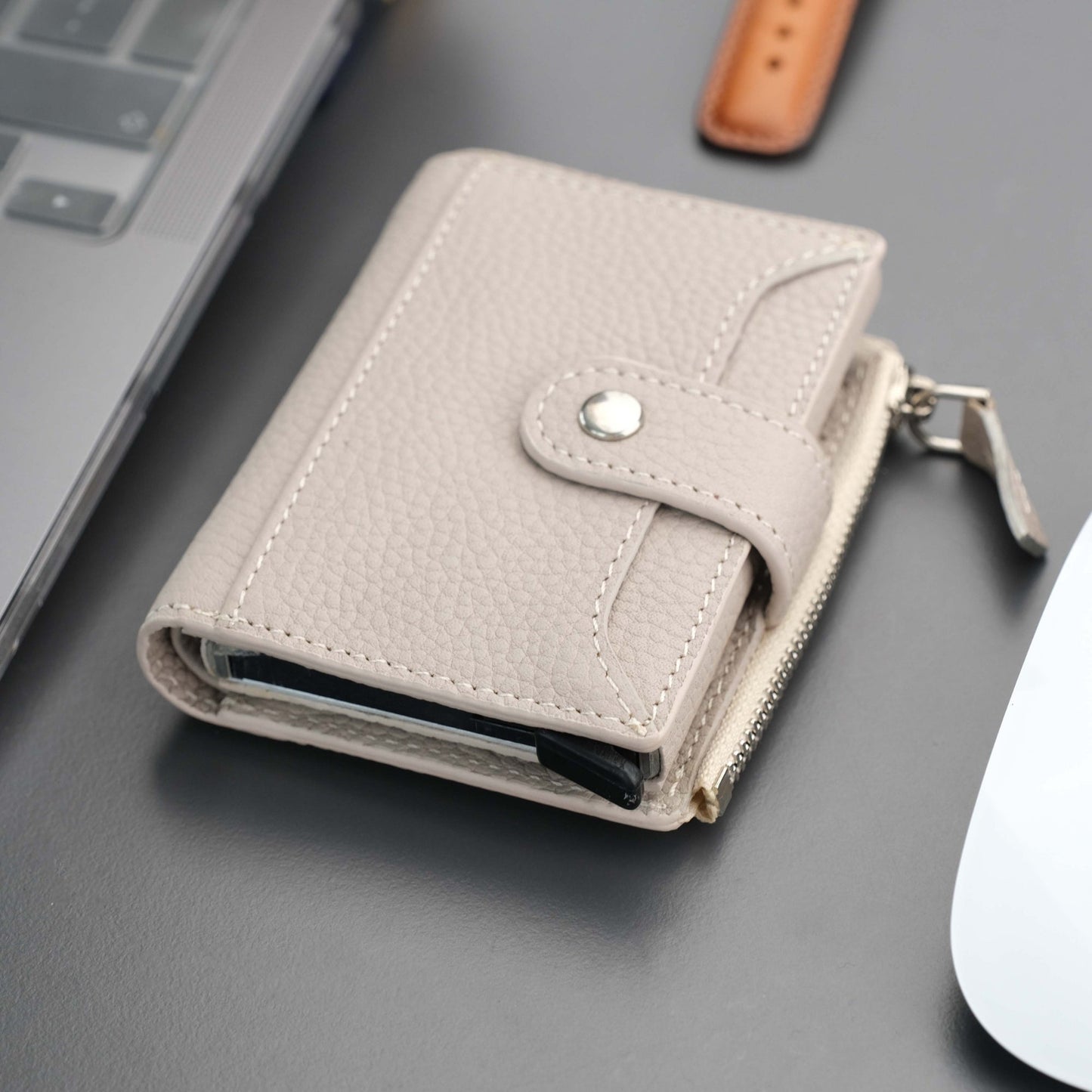 Glenrock Mink Leather Pop-up Cardholder Wallet