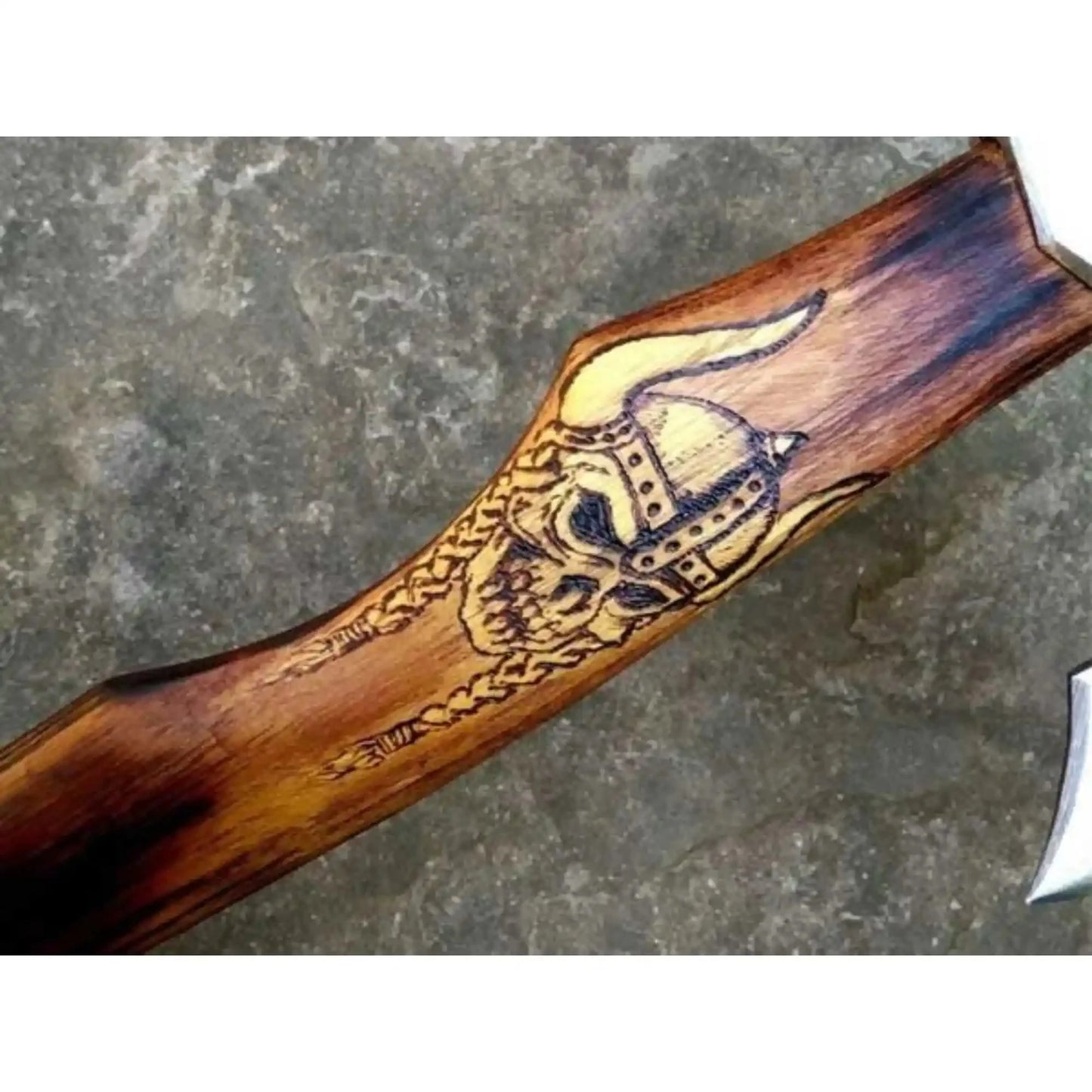 Handmade Viking Bearded Axe – Stainless Steel Head with Engraved Hardwood Handle | JW SteelCrafts