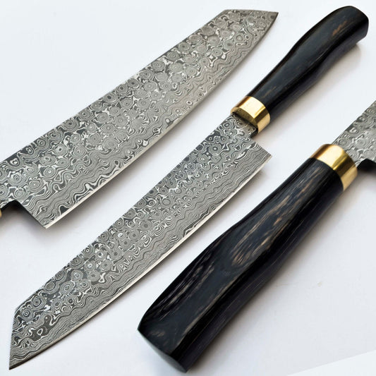 Custom Handmade Raindrop Damascus Steel Chef Knife