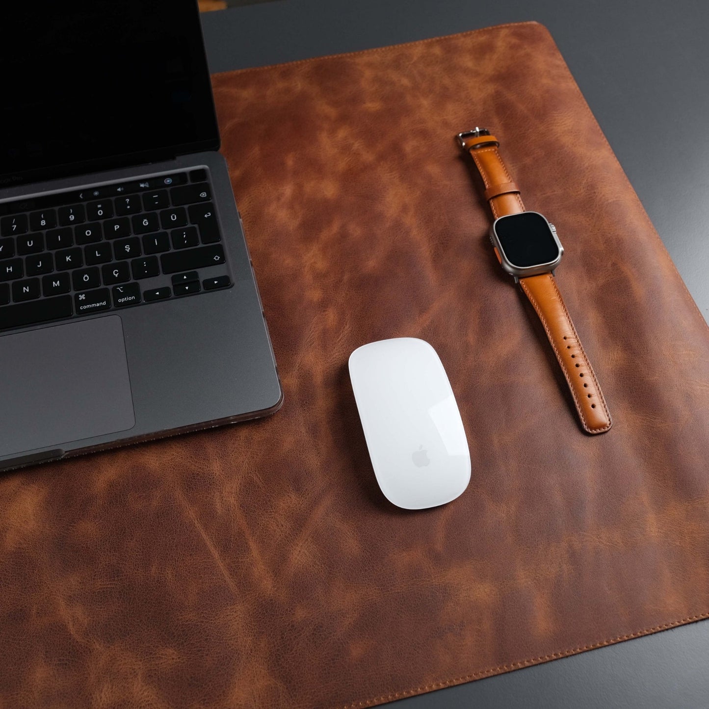 Jersey Antic Tan Leather Desk Pad for Office and Home