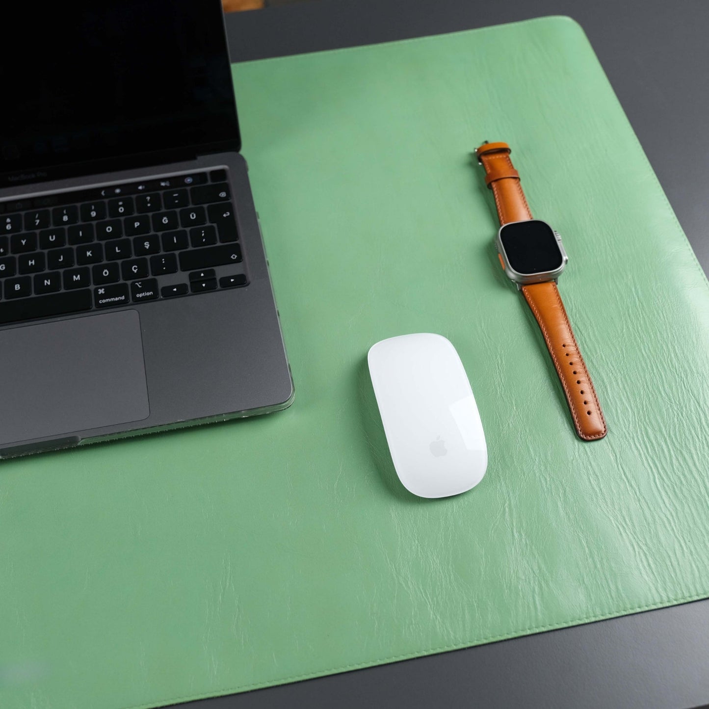 Jersey Green Leather Desk Pad for Office and Home