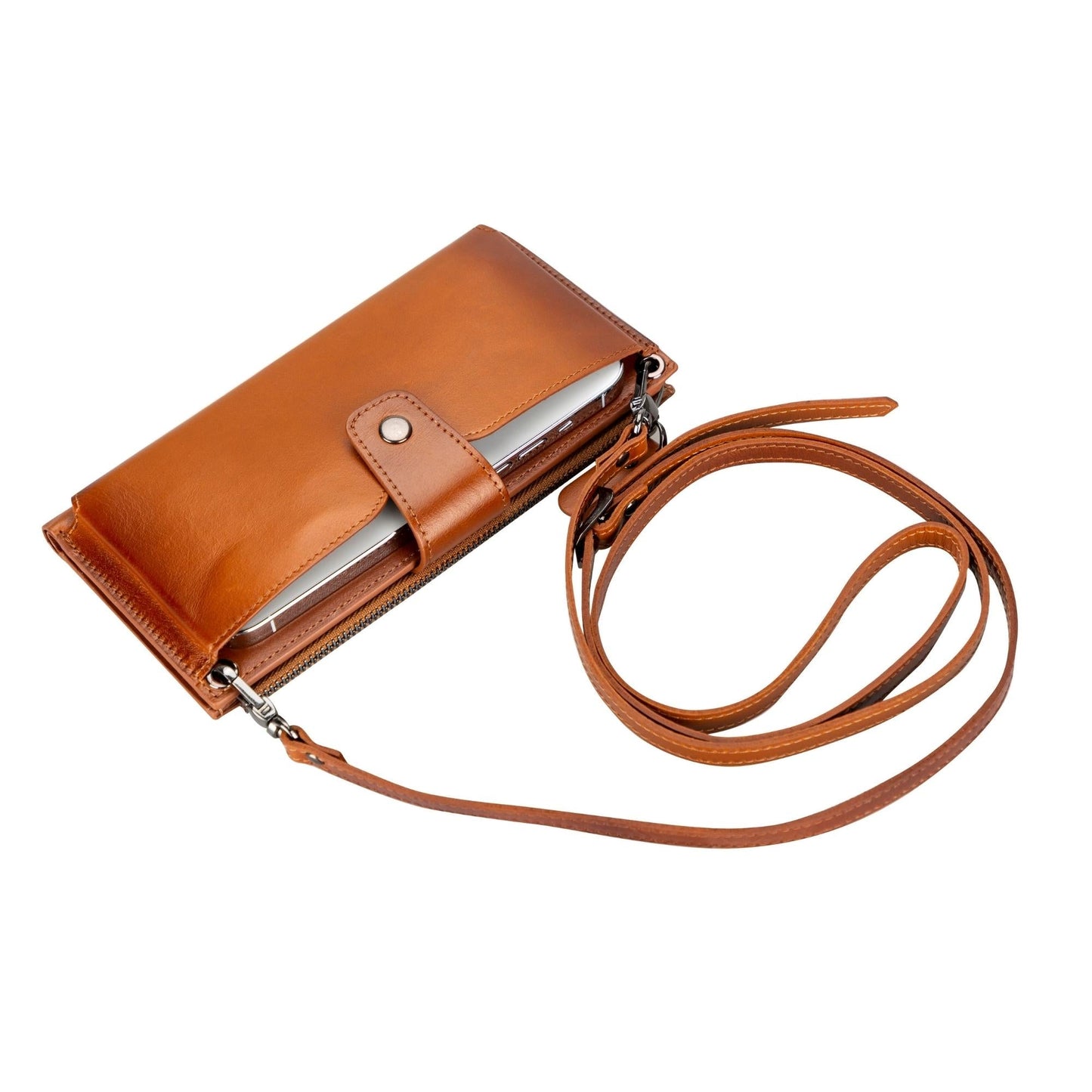 Kaycee Leather Women's Cell Phone Wallet with Strap