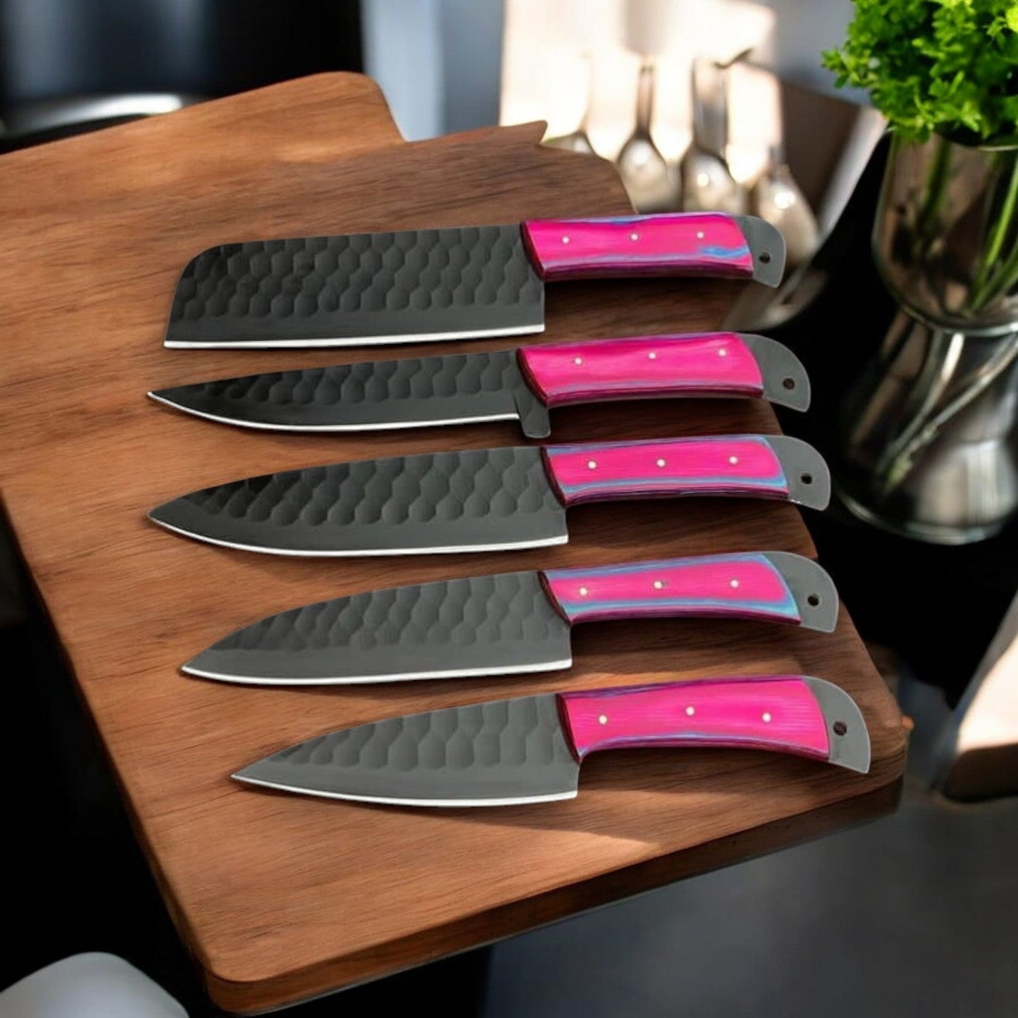 Handcrafted Premium Custom  Knife Set For Chefs – Stainless Steel & Exotic Wood