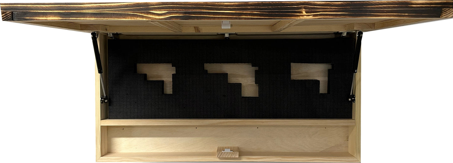 Large Burnt American Flag Hidden Gun Storage Cabinet (Burnt)