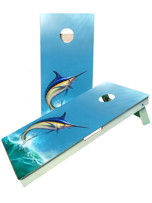 Marlin Deep Sea Fishing Cornhole Boards