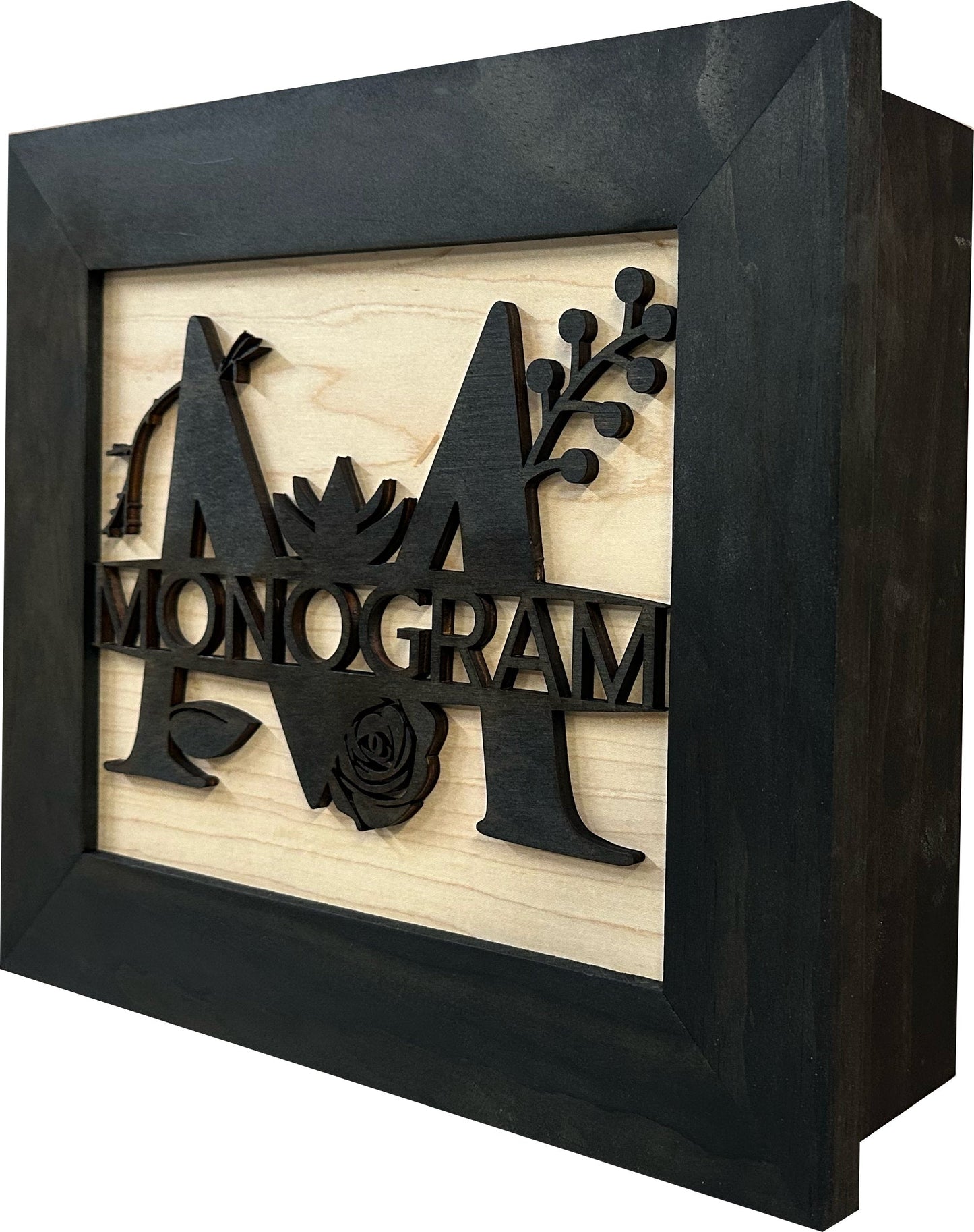 Personalized Monogrammed Last Name Hidden Gun Cabinet In Wall or On Wall Mount