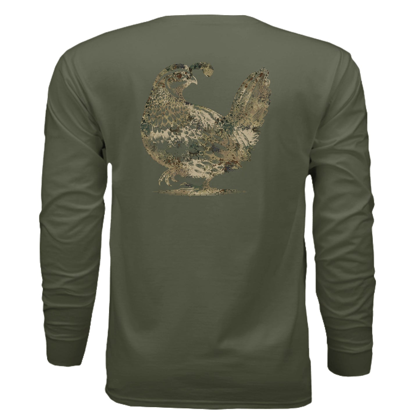 Upland Splash Burst Camo California Quail Long Sleeve T-Shirt
