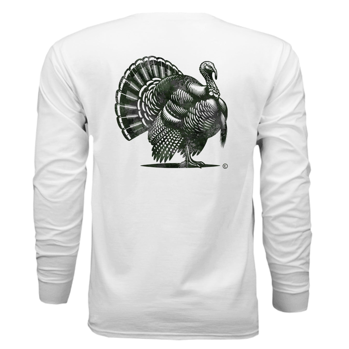 Verdant Splash Burst Camo Turkey Long Sleeve T-Shirt