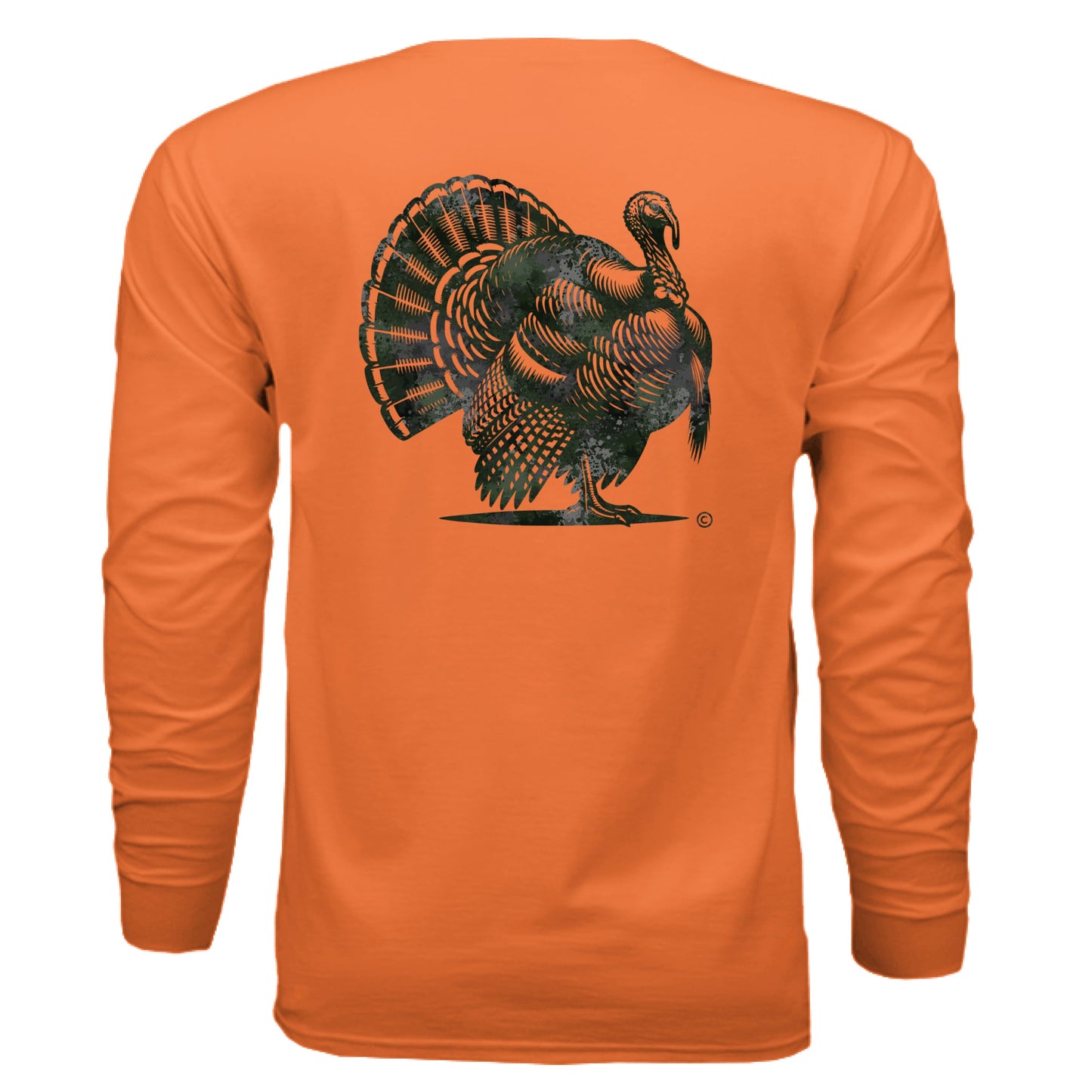 Verdant Splash Burst Camo Turkey Long Sleeve T-Shirt