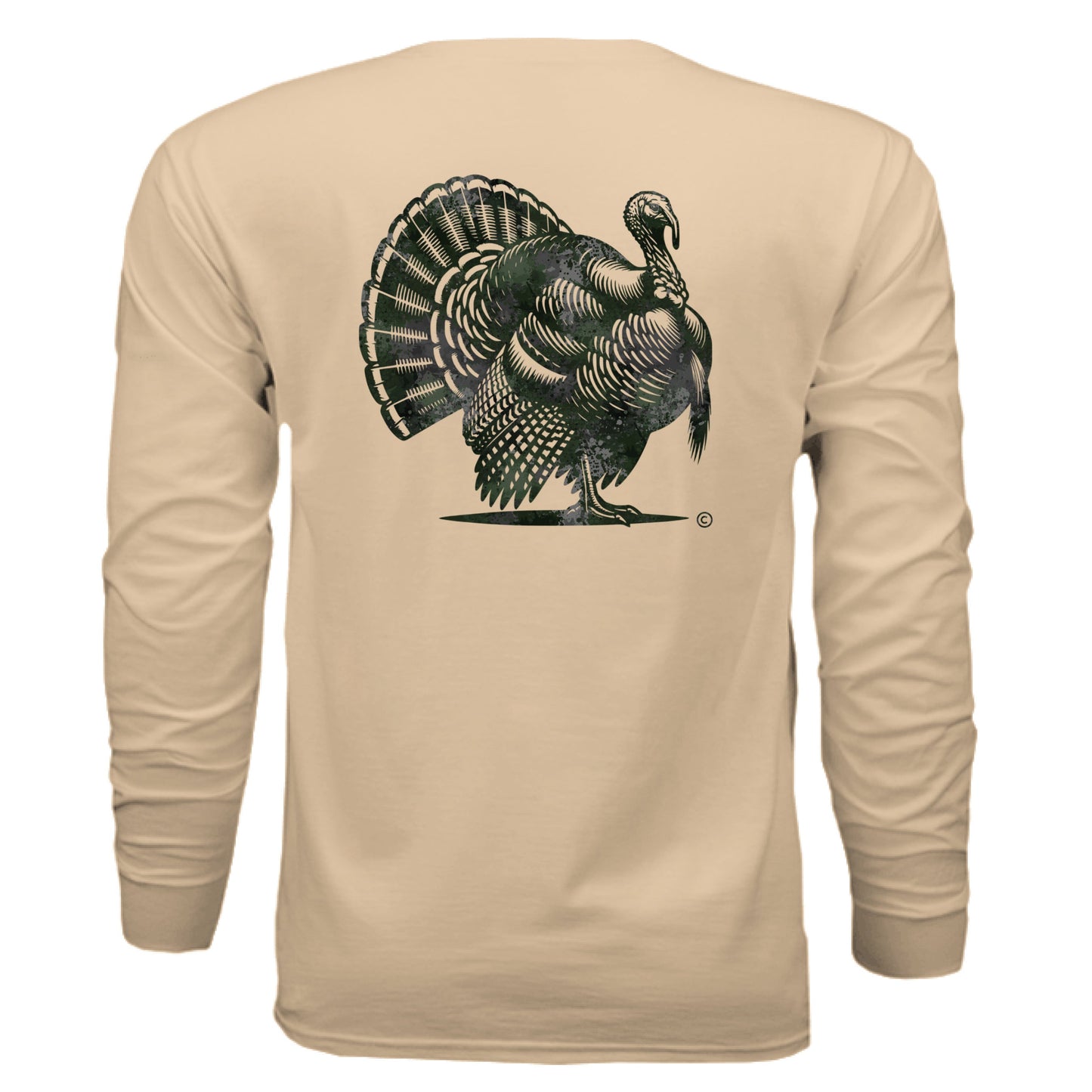 Verdant Splash Burst Camo Turkey Long Sleeve T-Shirt