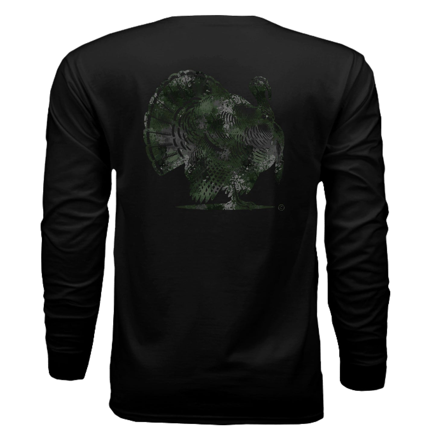 Verdant Splash Burst Camo Turkey Long Sleeve T-Shirt