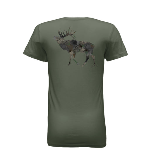 Women’s Timber Splash Burst Camo Elk T-Shirt