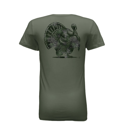 Women’s Verdant Splash Burst Camo Turkey T-Shirt