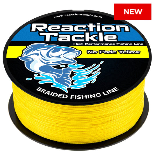 Reaction Tackle Braided Fishing Line - NO FADE Yellow - NEW